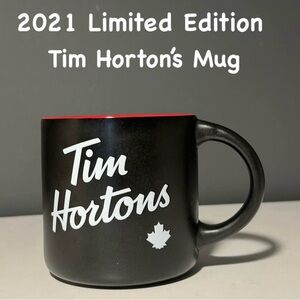 2021 Tim Hortons Black Mug with Red Rim